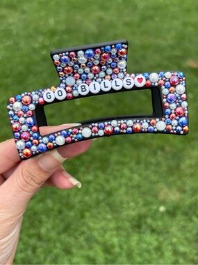 Handmade Embellished 'GO BILLS' Hair Clip